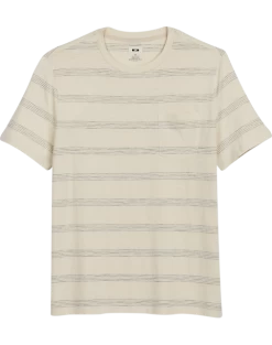 Joseph Abboud Modern Fit Short Sleeve Crew Neck T-Shirt, Cream Stripe