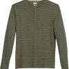 Joseph Abboud Modern Fit Henley, Olive Stripe