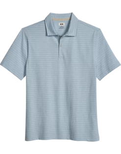 Joseph Abboud Modern Fit Slub Polo, Light Blue Stripe