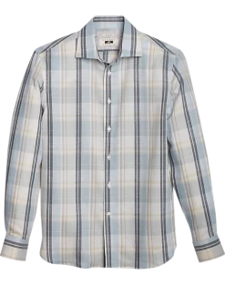 Joseph Abboud Modern Fit Sport Shirt Light Blue Madras Plaid