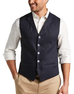 Joseph Abboud Modern Fit Canvas Vest, Navy