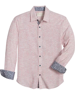 Con.Struct Slim Fit Spread Collar Sport Shirt, Pink Seersucker