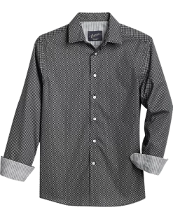 Egara Slim Fit Sport Shirt, Black Cat Eye Print