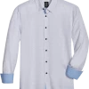 Michael Strahan Modern Fit Four-Way Stretch Sport Shirt, White Mini Triangle