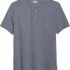 Joseph Abboud Modern Fit Short Sleeve Henley, Slate Stripe