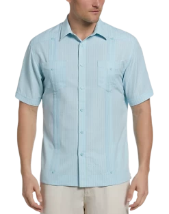 Cubavera Modern Fit EcoSelect Textured Guayabera Shirt, Blue