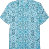 Cubavera Modern Fit Short Sleeve Sport Shirt, Light Blue Cuban Tile