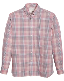 Joseph Abboud Modern Fit Sport Shirt, Burgundy Plaid