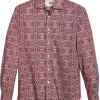 Joseph Abboud Modern Fit Sport Shirt, Burgundy Brocade