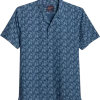 Egara Slim Fit Short Sleeve Sport Shirt, Navy Fern