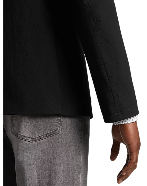 Awearness Kenneth Cole Slim Fit Soft Jacket, Black Seersucker - Image 2