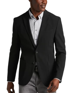 Awearness Kenneth Cole Slim Fit Soft Jacket, Black Seersucker