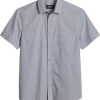 Awearness Kenneth Cole Slim Fit Short Sleeve Slub Sport Shirt, Light Gray