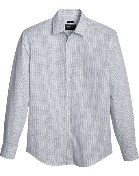 Awearness Kenneth Cole Slim Fit Sport Shirt, White Mini Moon
