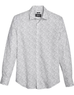 Awearness Kenneth Cole Slim Fit Sport Shirt, Black & White Matrix