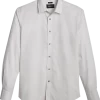 Awearness Kenneth Cole Slim Fit Sport Shirt, Silver Gridlock