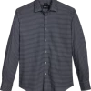 Awearness Kenneth Cole Slim Fit Spread Collar Sport Shirt, Navy Check