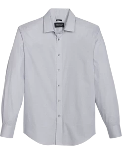 Awearness Kenneth Cole Slim Fit Spread Collar Sport Shirt, Light Blue Dot