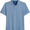 Michael Strahan Modern Fit Short Sleeve Polo, Blue Stripe