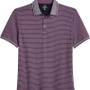Michael Strahan Modern Fit Short Sleeve Polo, Purple Stripe