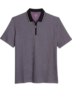 Michael Strahan Modern Fit Zip Polo Lavender