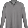 Michael Strahan Modern Fit Long Sleeve Polo, Gray