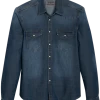 Paisley & Gray Slim Fit Spread Collar Denim Sport Shirt, Blue