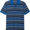Paisley & Gray Slim Fit Polo, Blue & Black Multi Stripe