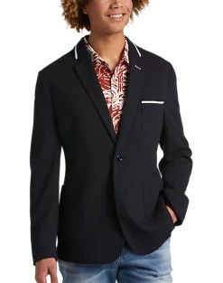 Paisley & Gray Slim Fit Knit Blazer, Navy
