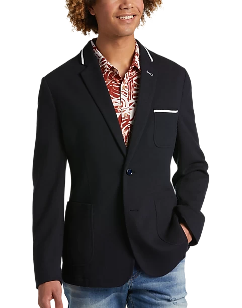Paisley & Gray Slim Fit Knit Blazer, Navy