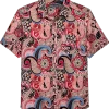 Paisley & Gray Slim Fit Short Sleeve Sport Shirt, Pink Paisley