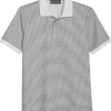 Paisley & Gray Slim Fit Polo, White & Black Dot
