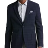 Awearness Kenneth Cole Modern Fit Soft Jacket, Navy Seersucker Plaid
