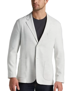 Awearness Kenneth Cole Modern Fit Heathered Knit Soft Jacket, Ivory