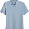 Michael Strahan Modern Fit Zip Polo, Medium Blue