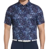 PGA Tour Classic Fit Printed Polo, Navy Fireworks