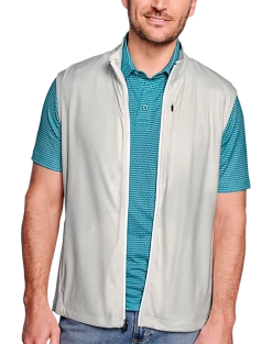 Johnston & Murphy Modern Fit Performance Full Zip Vest, White