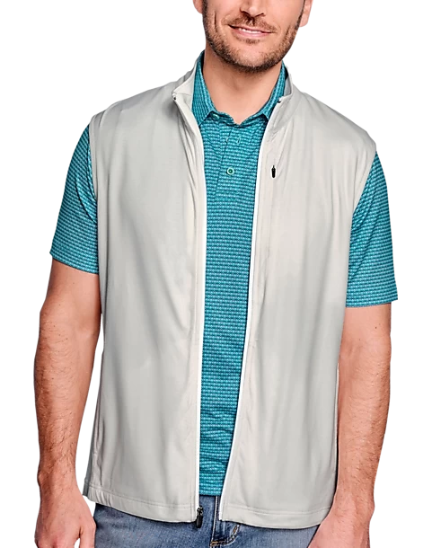 Johnston & Murphy Modern Fit Performance Full Zip Vest, White