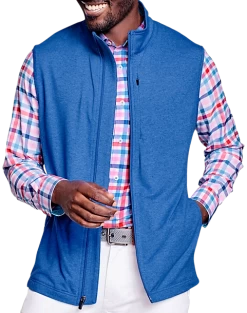 Johnston & Murphy Modern Fit XC4 Performance Full Zip Vest, Blue