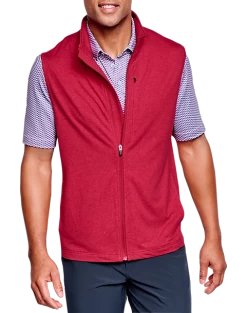 Johnston & Murphy Modern Fit XC4 Performance Full Zip Vest, Red
