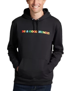 The Phluid Project Classic Fit Be A Good Human Graphic Hoodie, Black