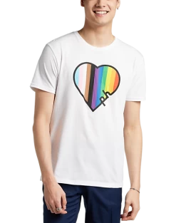 The Phluid Project Classic Fit Heart Graphic Crew, White