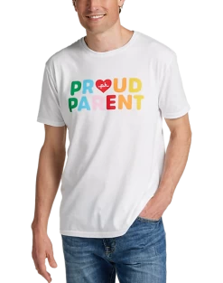 The Phluid Project Classic Fit Proud Parent Graphic Crew, White