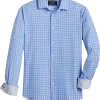 Report Collection Modern Fit Four-Way Stretch Sport Shirt, Medium Blue Check