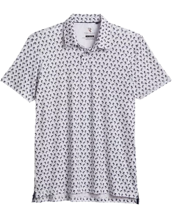 Report Collection Modern Fit Knit Polo, Navy Palm Tree