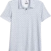 Report Collection Modern Fit Knit Polo, White & Blue Floral