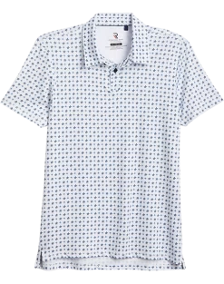 Report Collection Modern Fit Knit Polo, White & Blue Floral