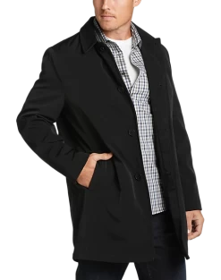 Joseph Abboud Modern Fit Bonded Raincoat, Black