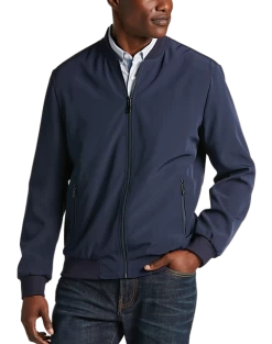 Michael Strahan Modern Fit Bomber Jacket, Navy