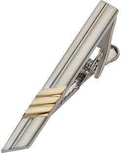 Pronto Uomo Gray & Gold Tie Bar